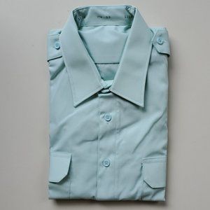 Uniform military style button up short sleeve nwot  med to heavy weight